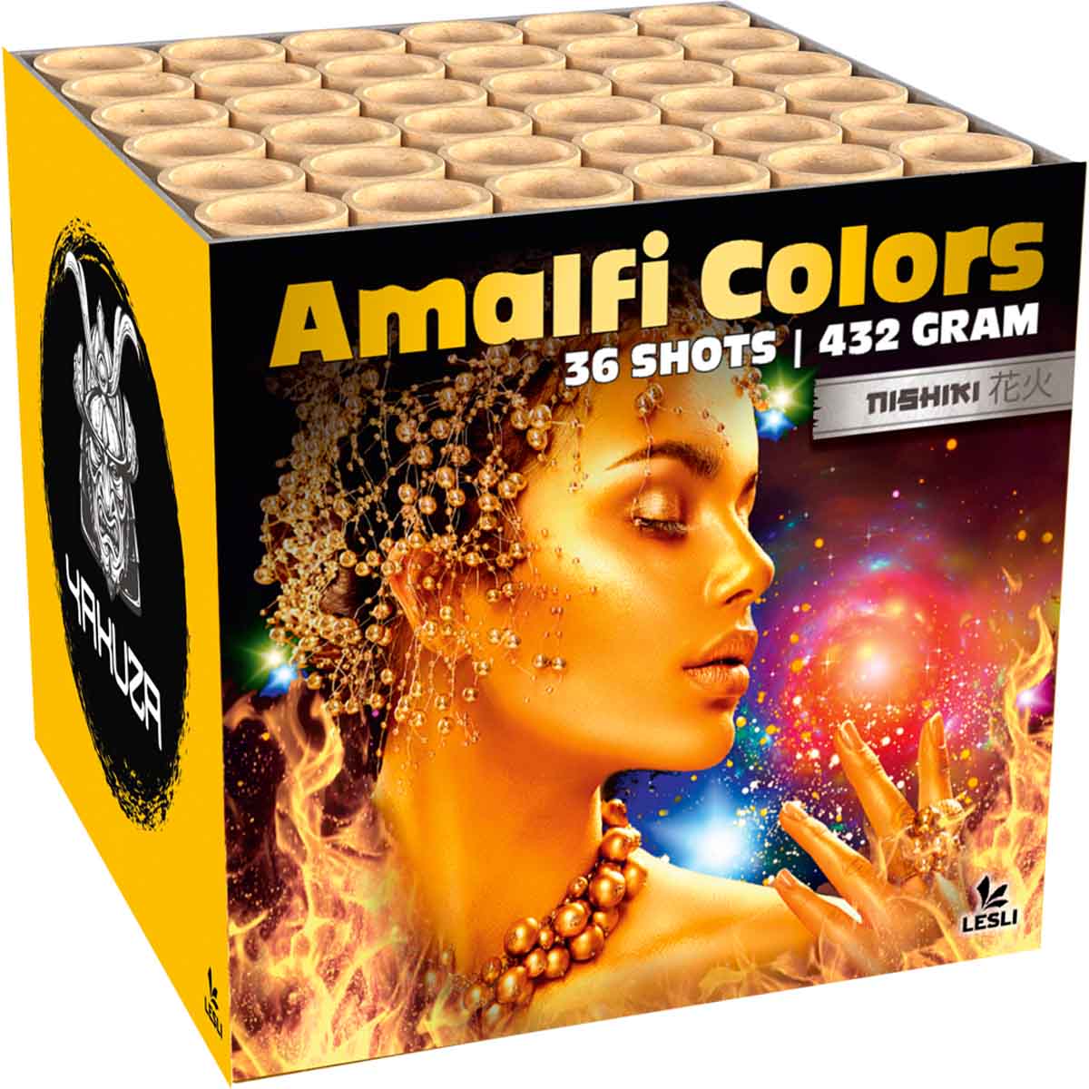 Amalfi Colours by Lesli Fireworks – 36 Shot 25mm Barrage