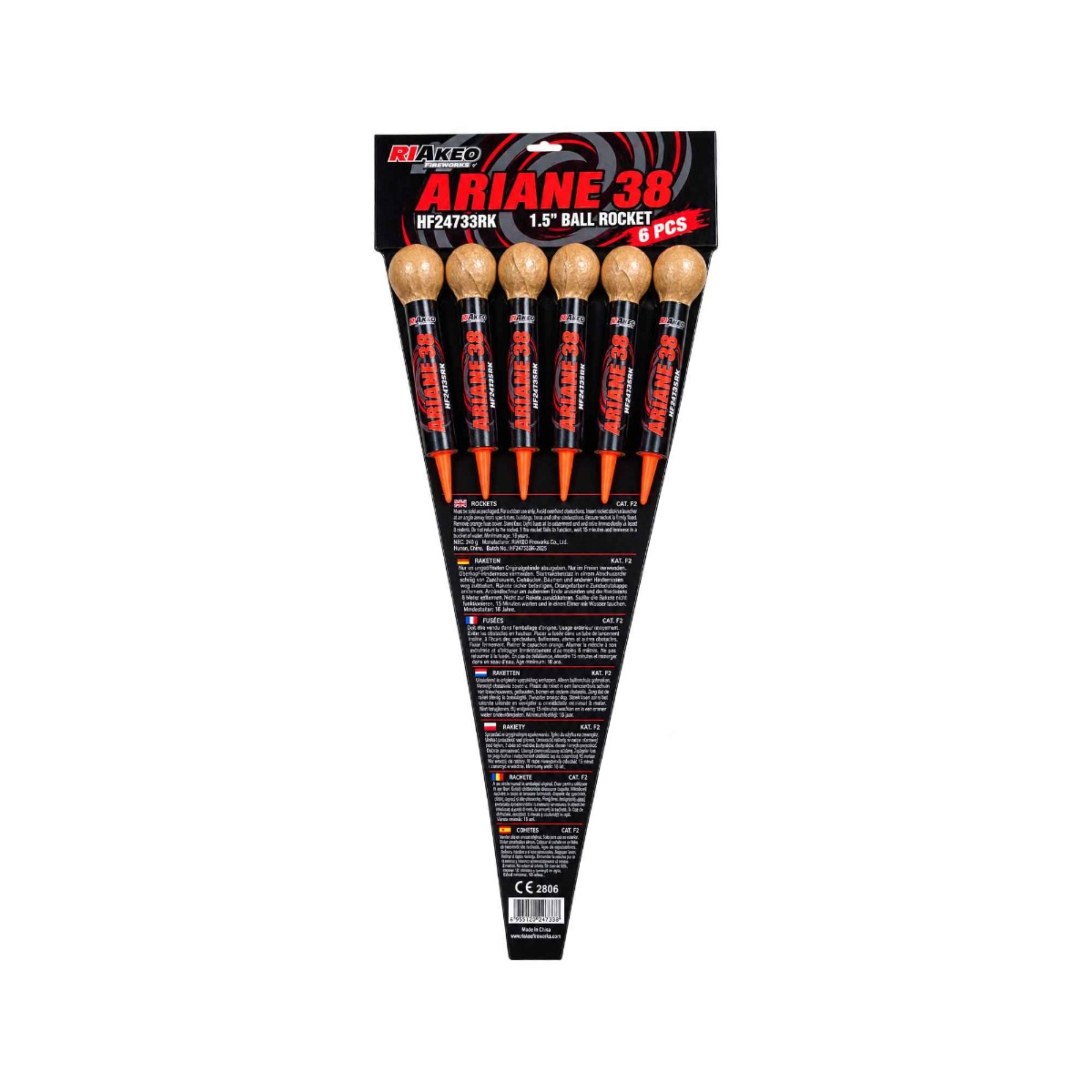 Ariane 38mm Rockets by Riakeo | Pack of 6 | F2