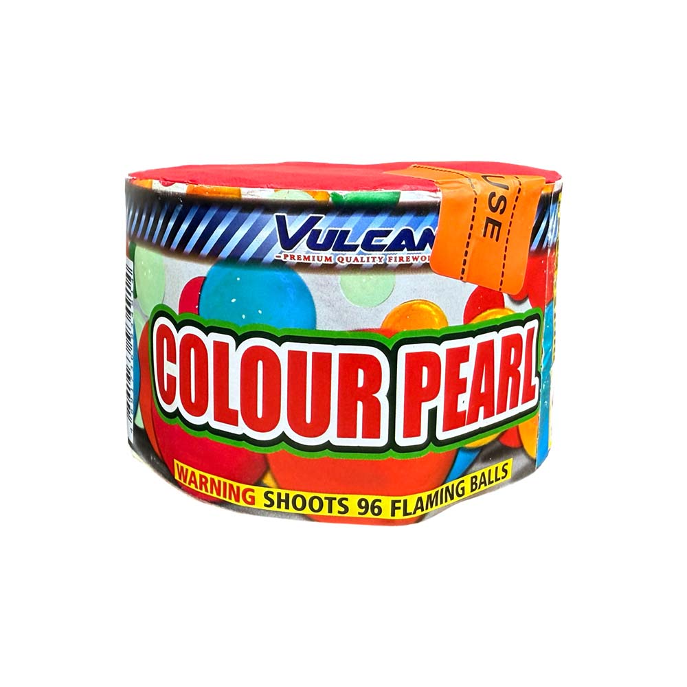 Colour Pearl – 96 Shot Low Noise Cake by Vulcan Fireworks (F2)