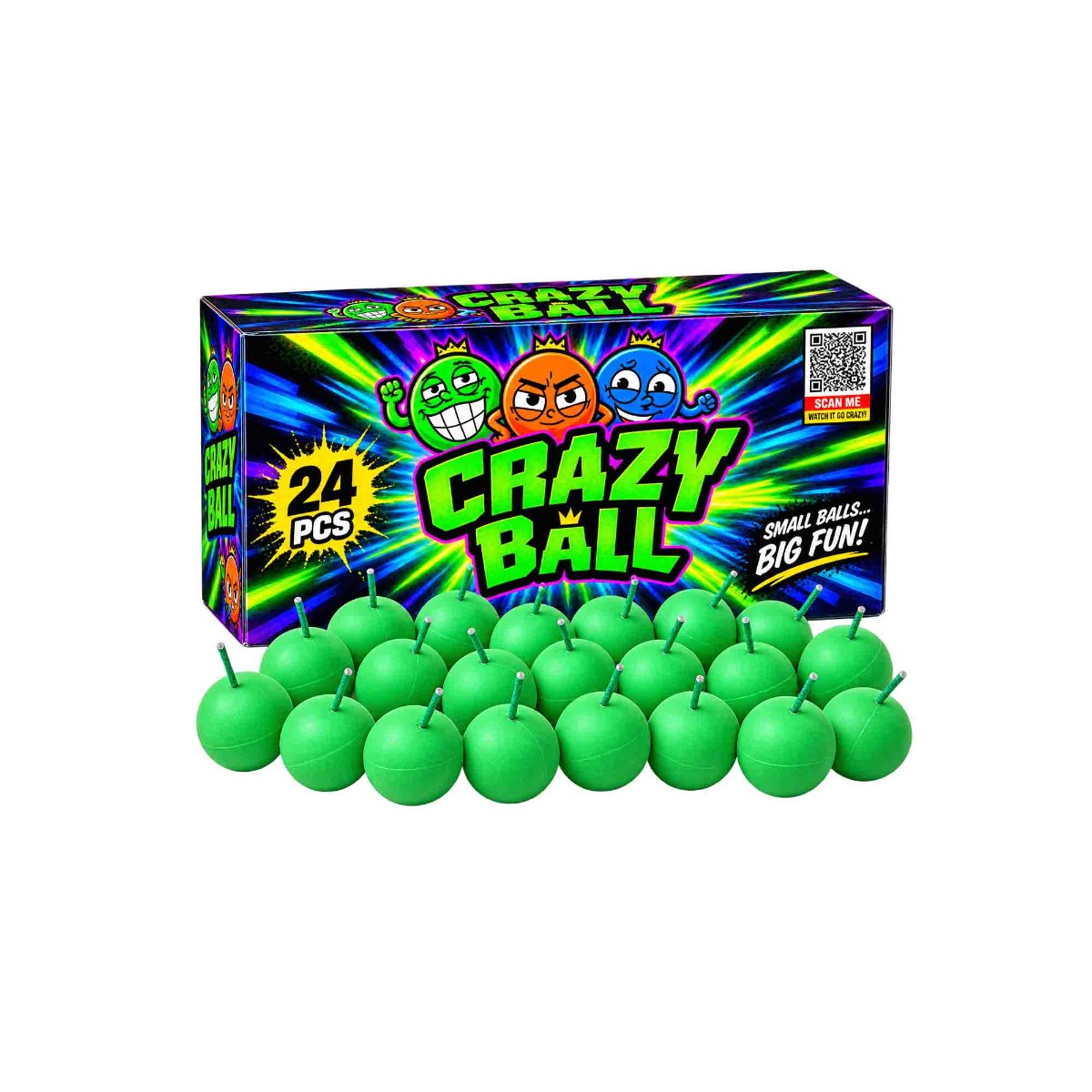 Crazy Balls by Klasek F1 Ground Crackle Novelty Pack of 24 CE Certified