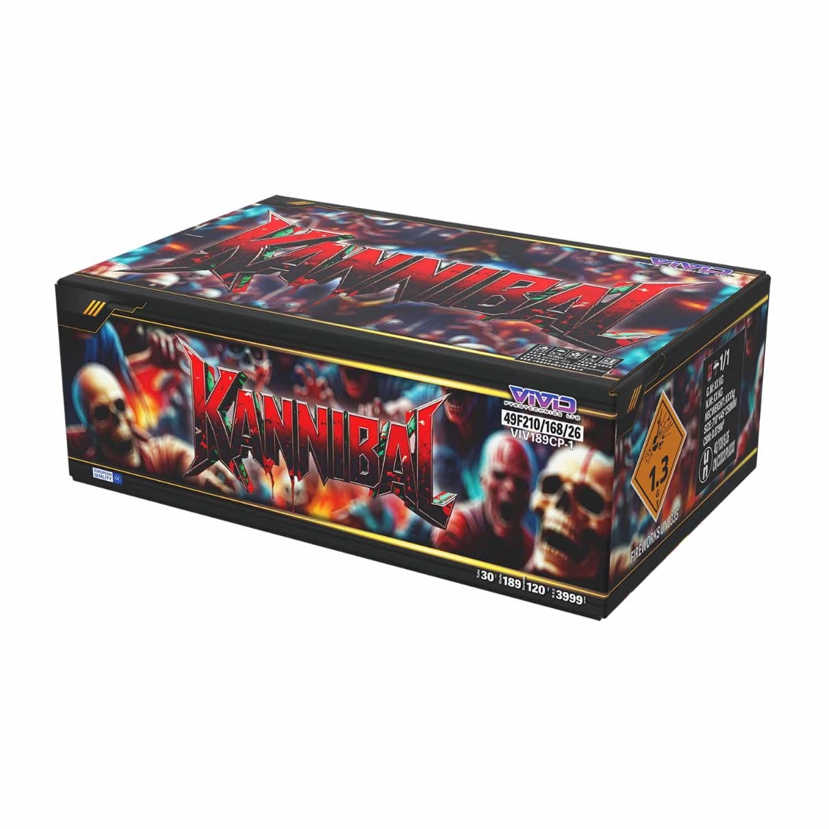 Kannibal – 189 Shot 30mm Compound Firework – Vivid Pyrotechnics