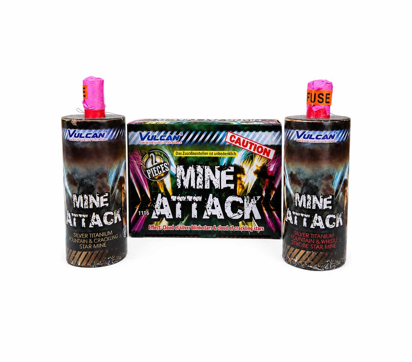 Mine Attack by Vulcan F2 Fountain Mine Pack of 2 55g NEC CE UKCA 1116