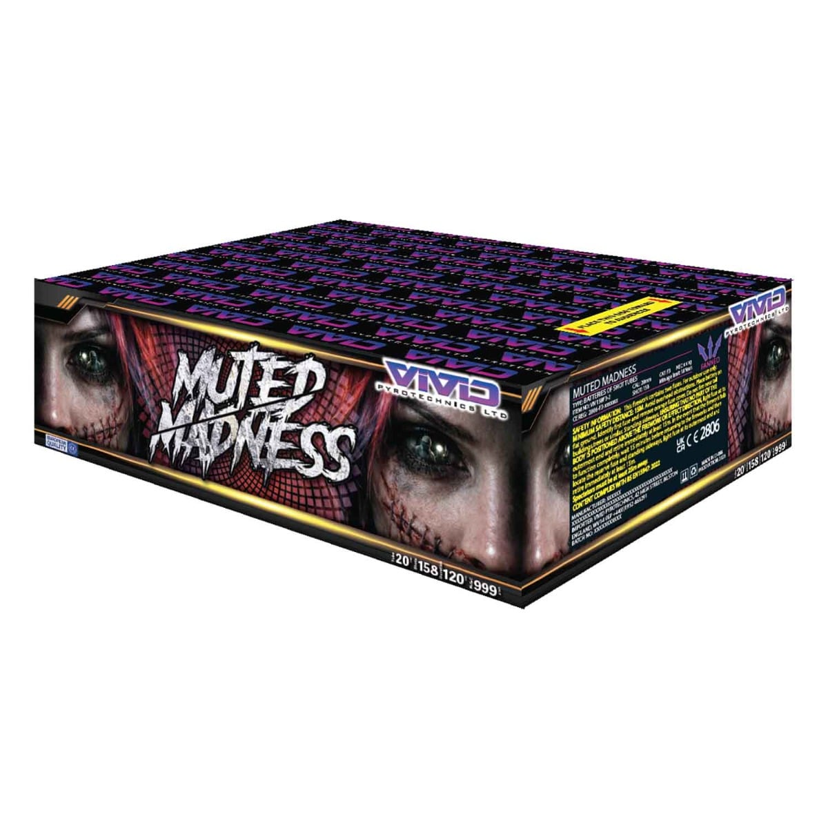 Muted Madness 158 Shot Low Noise Firework By Vivid Pyrotechnics