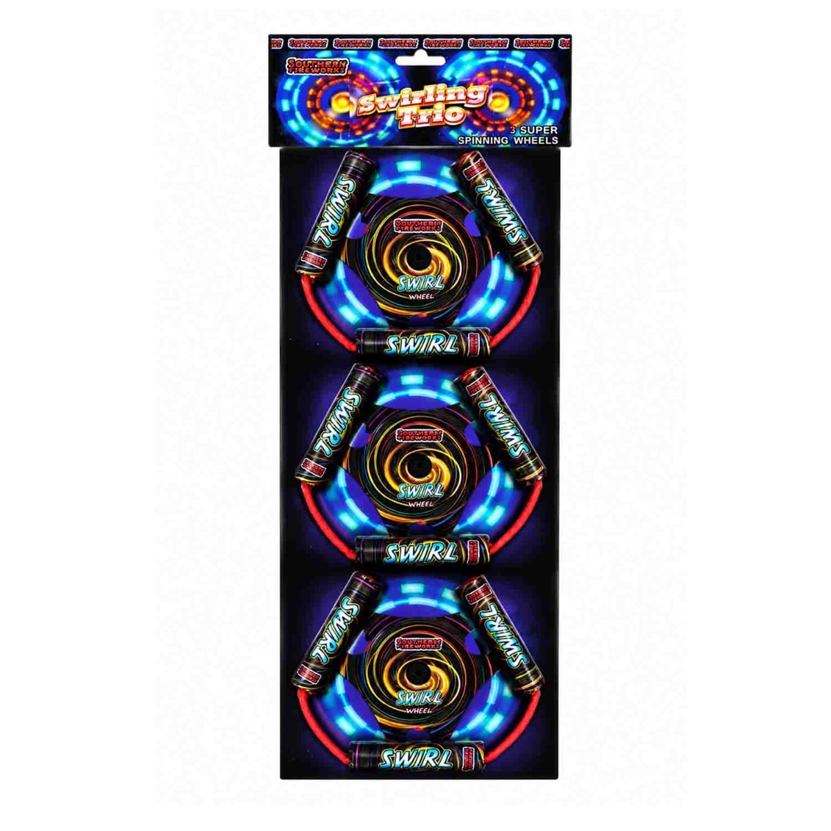 Swirling Trio by Jonathan's Fireworks | F2 Catherine Wheels | Pack of 3