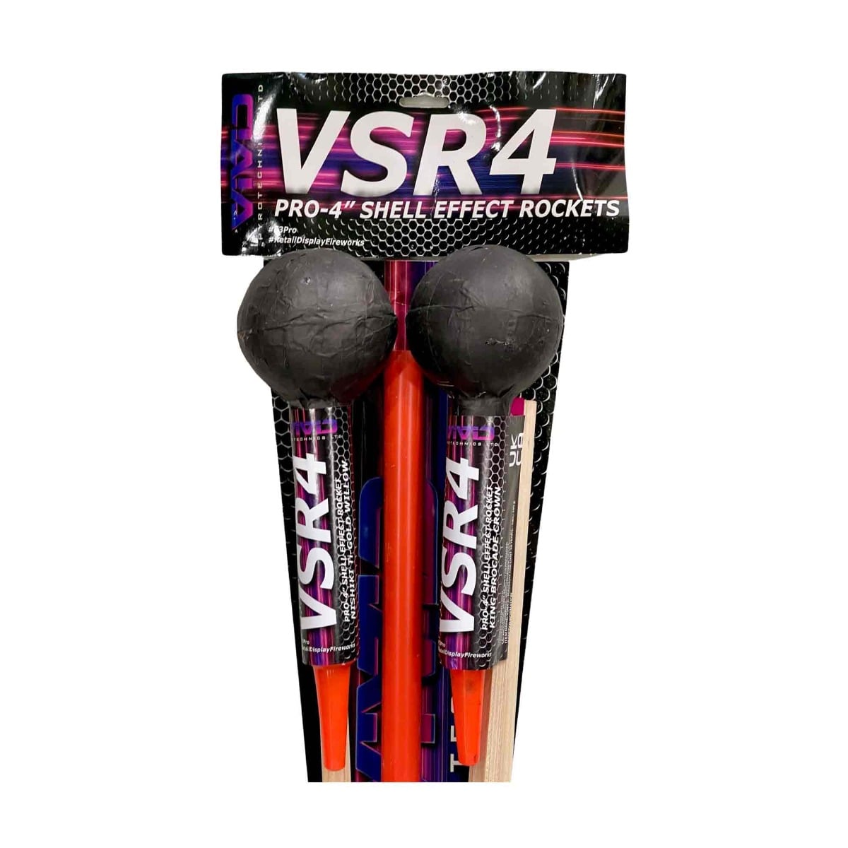 VSR 4" Ball Head Rockets (2 per pack) by Vivid Pyrotechnics